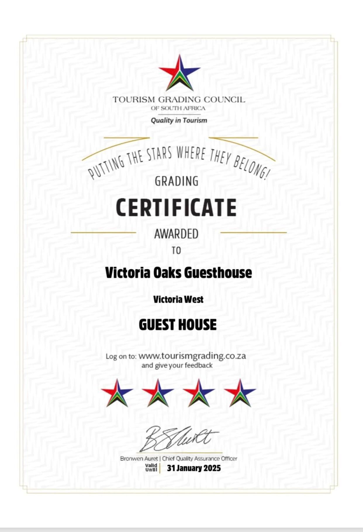 Victoria Oaks Guesthouse Victoria West Eksteriør billede